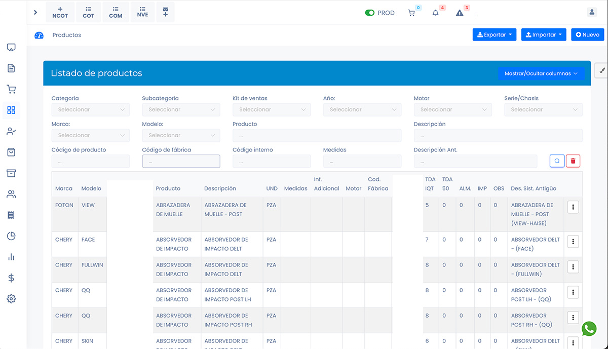 Sistemas para Autopartes